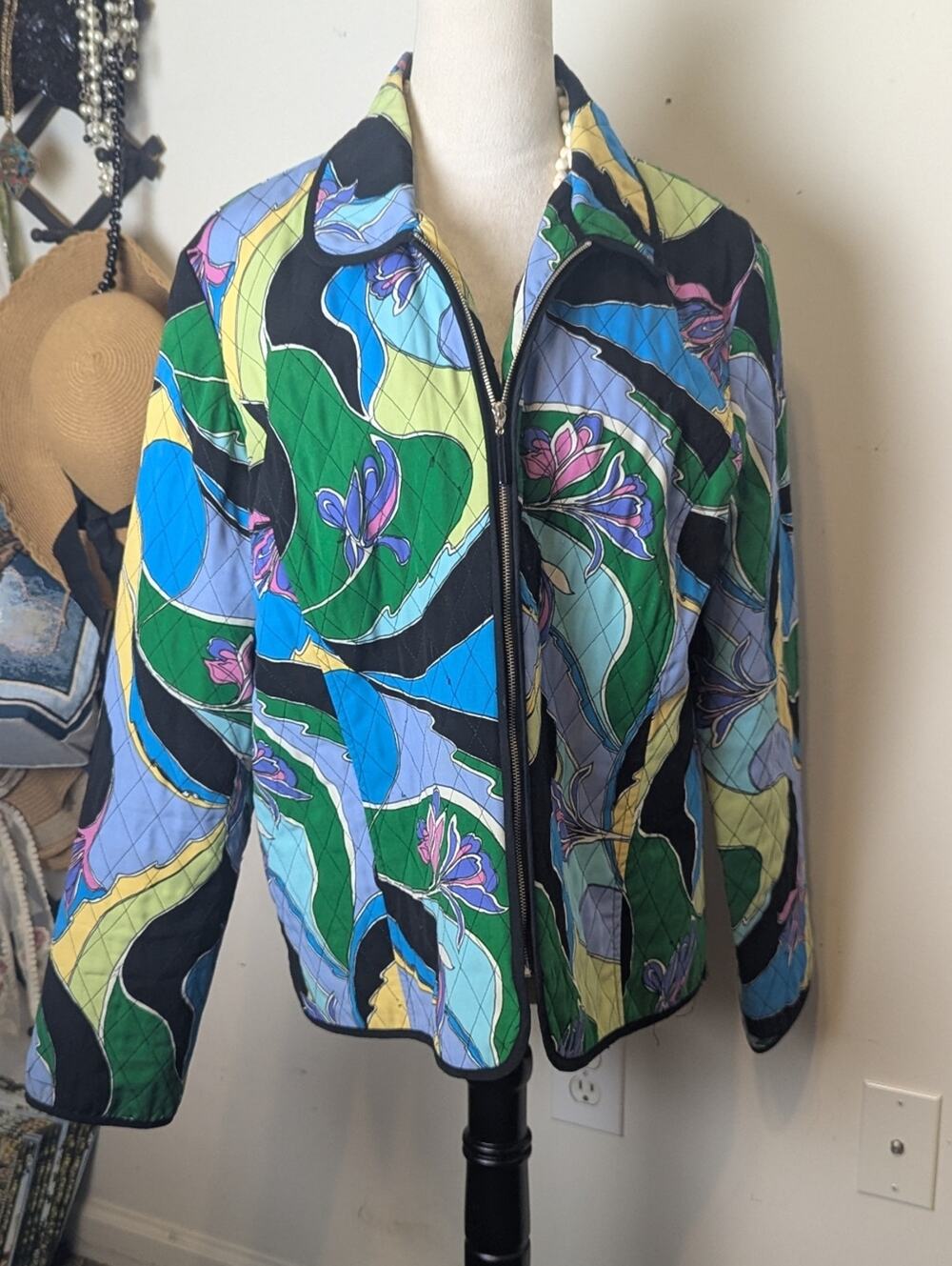 Vintage Requirements Quilted Jacket Resort Wear Coastal Prep Lily Inspired